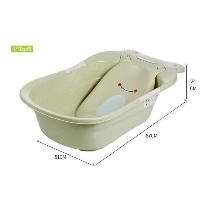 Chậu Tắm Cao Cấp HOKORI 2203 Việt Nhật Hình Ếch dễ cho Bé yêu nhà bạn ,có van xả và có kệ đỡ bé