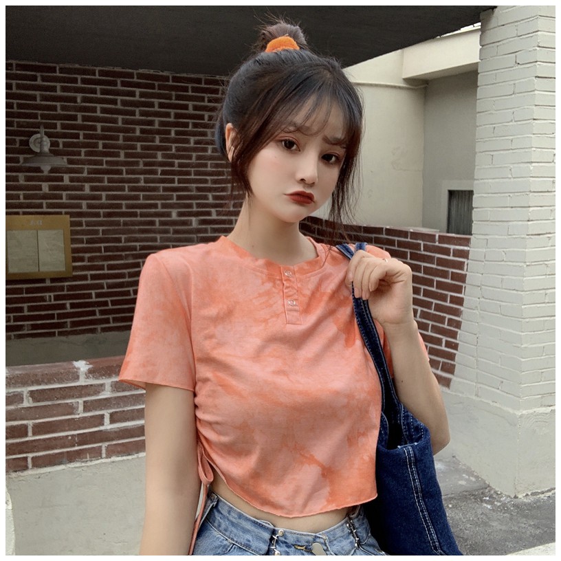 Áo Thun Tay Ngắn Phối Màu Thời Trang Mùa Hè Cho Nữ