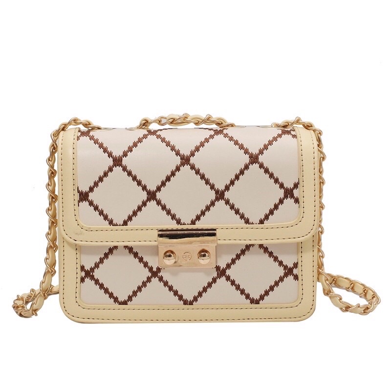 Túi HỒ NGỌC HÀ size 20cm đẹp mẫu mới 2021, Túi ô chéo dây bấm lỗ chất đẹp siêu hót (Không hộp) - [MẪU MỚI]