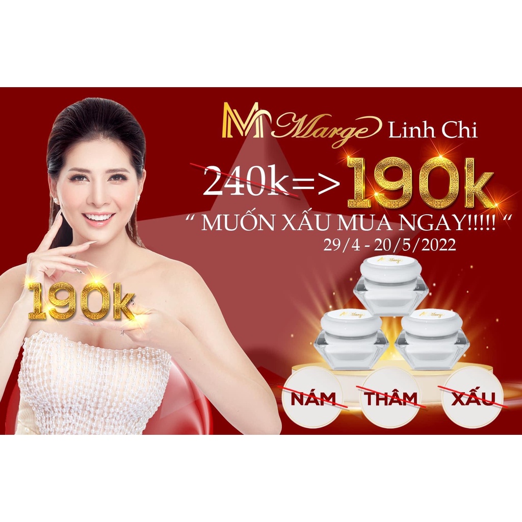 COMBO 3 HỦ KEM MARGE LINH CHI MINI LÀM ĐẸP DA TRONG 21 NGÀY
