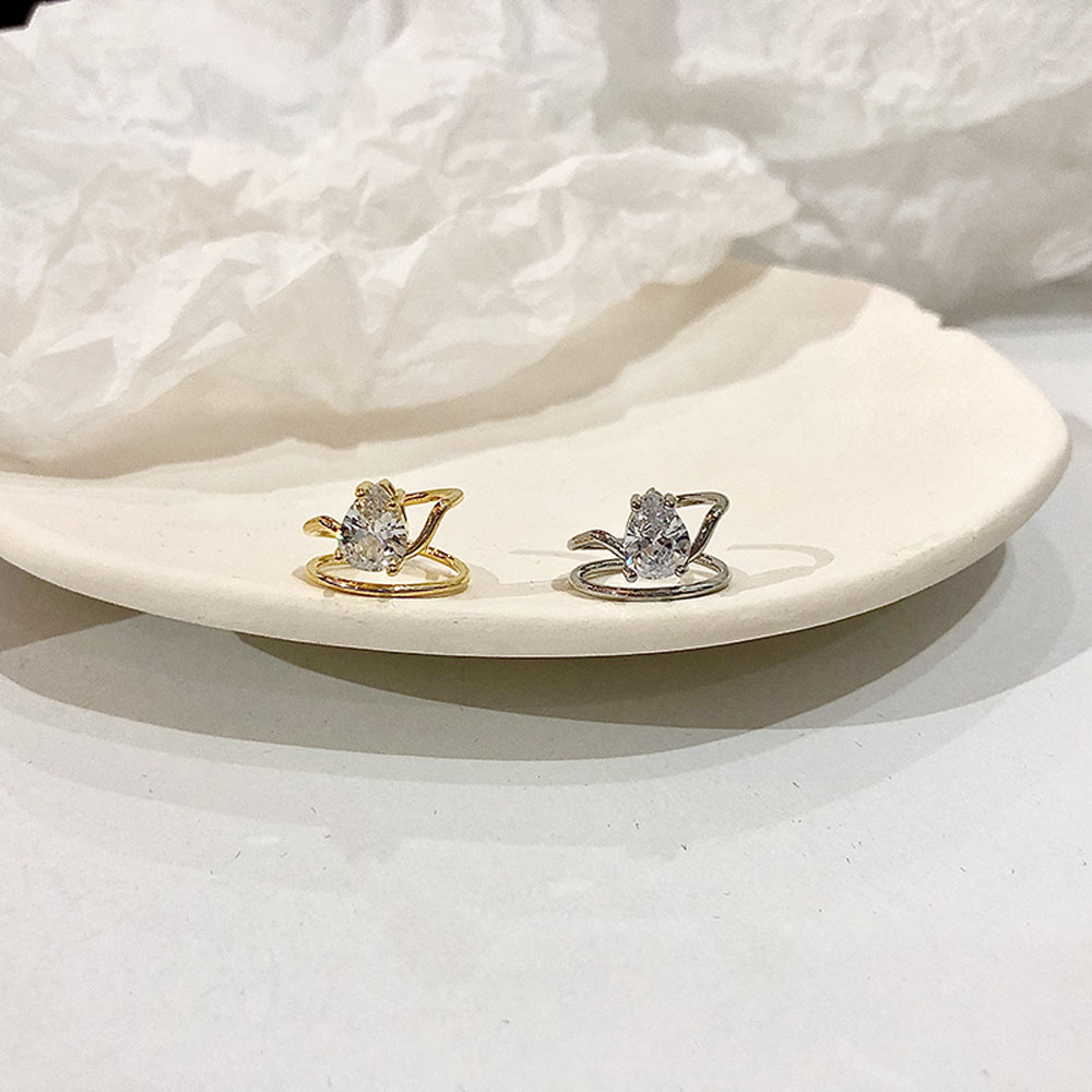 Nhẫn Đeo Tay Kim Loại Đính Đá Thanh Lịch Cho Nữ