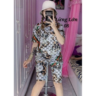 Set lửng thun lạnh 3D chất 4 chiều quần có túi