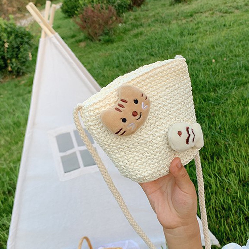 Túi cói Đan Lát Nhỏ Xinh Thời Trang Mùa Hè Cho Bé Gái