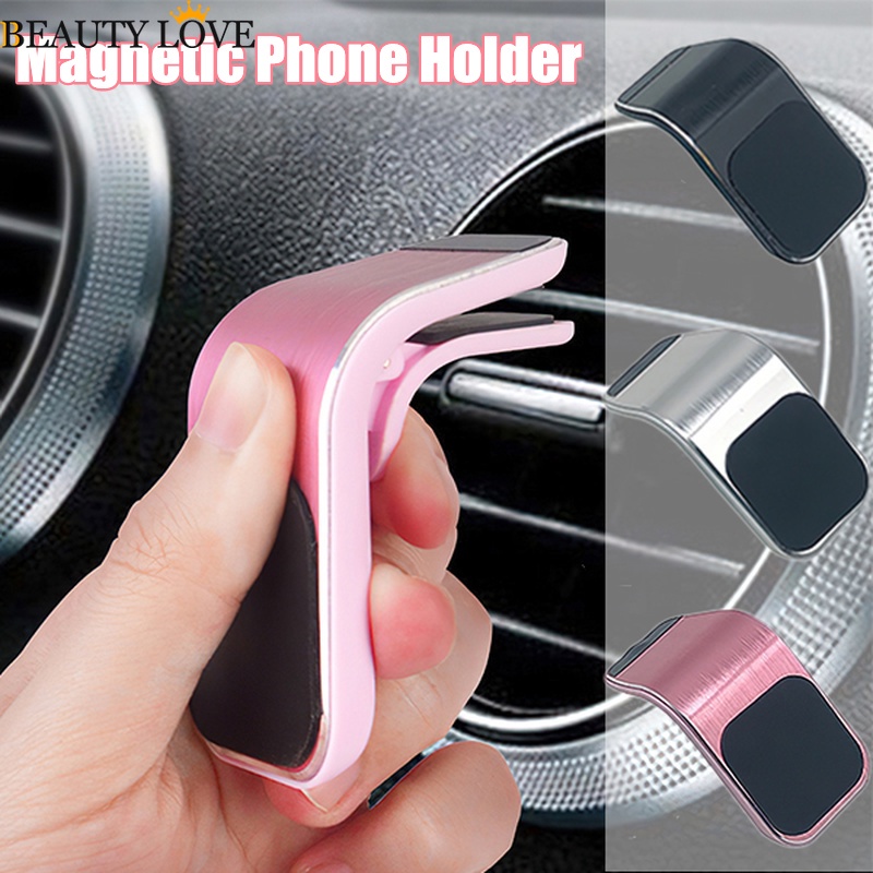 Giá Đỡ Điện Thoại Hình Chữ L Có Giác Hút Nam Châm Xoay 360 Độ Gắn Lỗ Thông Gió Xe Hơi