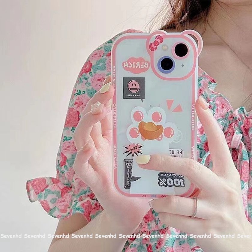 Ốp Điện Thoại Mềm Họa Tiết Chân Mèo / Gấu Hoạt Hình Cho iPhone 13 12 11 Pro Max Xs Max Xr X 7 8 6 6s Plus