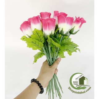 Cành hoa hồng ca sĩ màu hồng - hoa hồng giả cao cấp