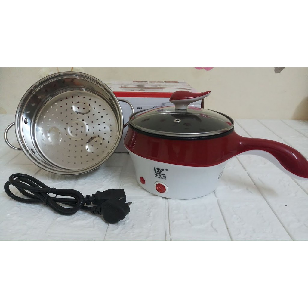 Ca mỳ, nồi lẩu mini chống dính kèm xửng hấp size 18 cm