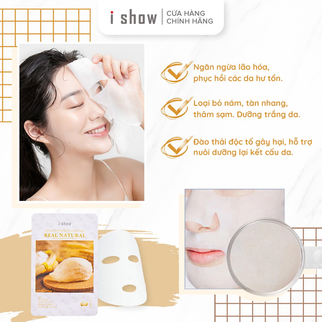 Mặt Nạ Tổ Yến Dưỡng Trắng Da, Ngăn Ngừa Lão Hóa ishow Firming Bird's Nest Mask | BigBuy360 - bigbuy360.vn