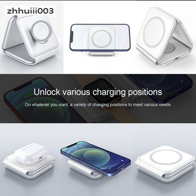 Đế Sạc Không Dây Zhiyun 3 Trong 1 Đa Năng Có Thể Gấp Gọn Cho Đồng Hồ Đeo Tay