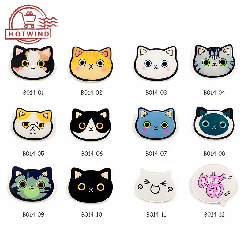 Trâm cài áo bằng kim loại hình chú mèo ngộ nghĩnh xinh xắn dễ thương