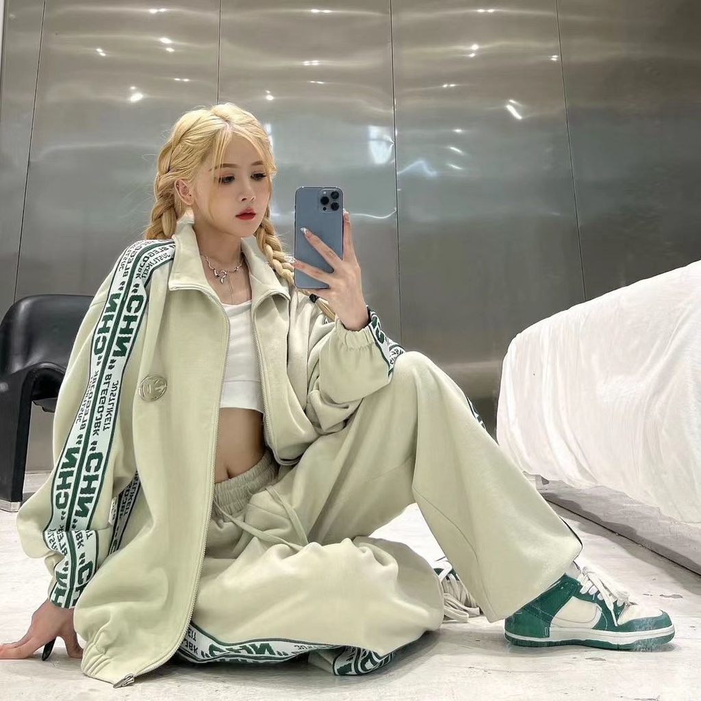 Set Đồ Thể Thao Gồm Áo Khoác Cổ Đứng Và Quần Dài Thời Trang Mùa Thu 2022