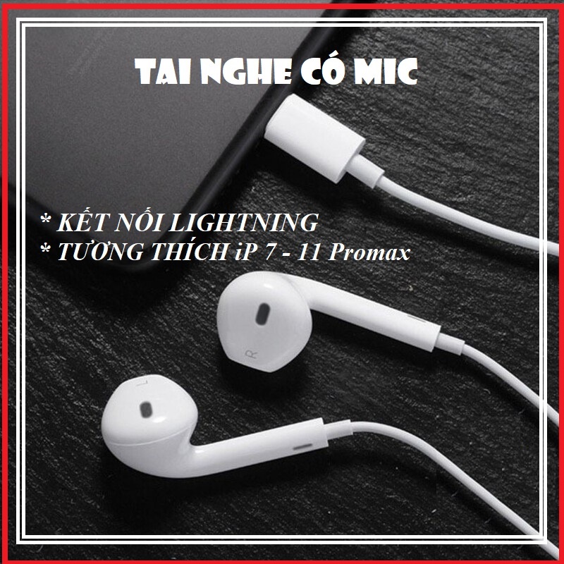 Tai Nghe Nhét Tai Chân Lightning Có Mic Tương Thích Ip 7/7Plus/8/8 Plus/ X/ Xs Max/11/11 Pro Max-Thegioididong89