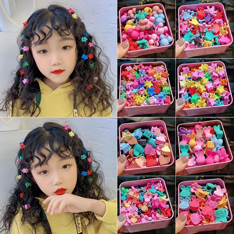 Set 50 Kẹp Tóc Hình Bông Hoa Màu Sắc Ngọt Ngào Thời Trang Cho Bé Gái