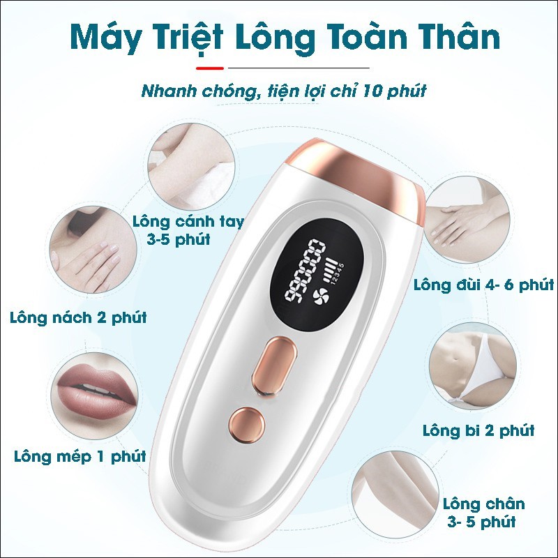 （Giá thấp nhất）Máy triệt lông vĩnh viễn ， tặng kèm 01 gel+ 01 kính+ 01 dao cạo ， công nghệ mới giúp trẻ hóa làn da