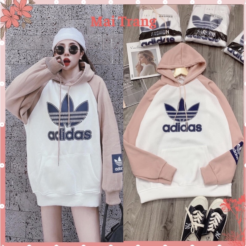Áo hoodie nữ logo adidas, Áo nỉ nữ form rộng đẹp (Clip/ảnh thật) – (TTA41)