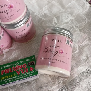 Kem body bông hàng chính hãng 100% hũ 250g dưỡng trắng da tức thì mà không gây bết dính kem ; không lộ vân kem
