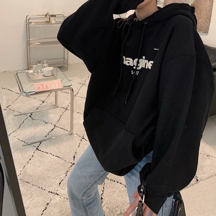 Áo Hoodie Nữ 🔥 FREESHIP 🔥 Unisex form rộng chất nỉ trần bông từ 40 -70kg | BigBuy360 - bigbuy360.vn