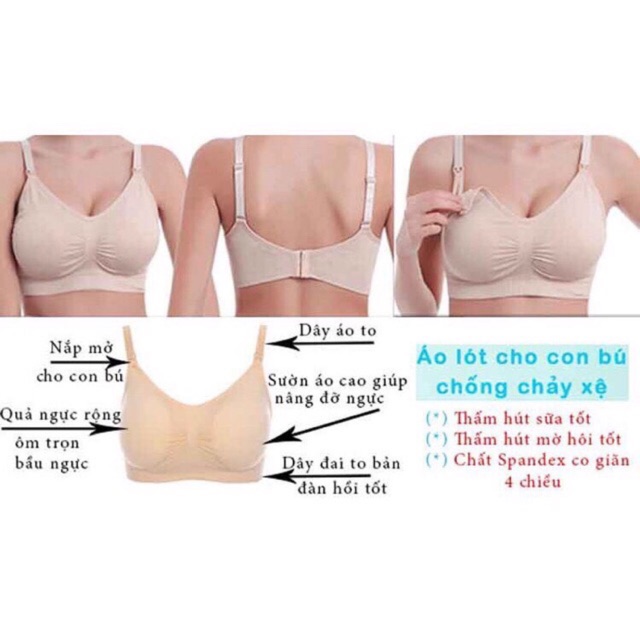 Áo Lót Bầu , Áo ngực Cho Con Bú Chống Chảy Sệ Siêu Mềm Mịn Co Giãn Tốt - BAO CHẤT LƯỢNG