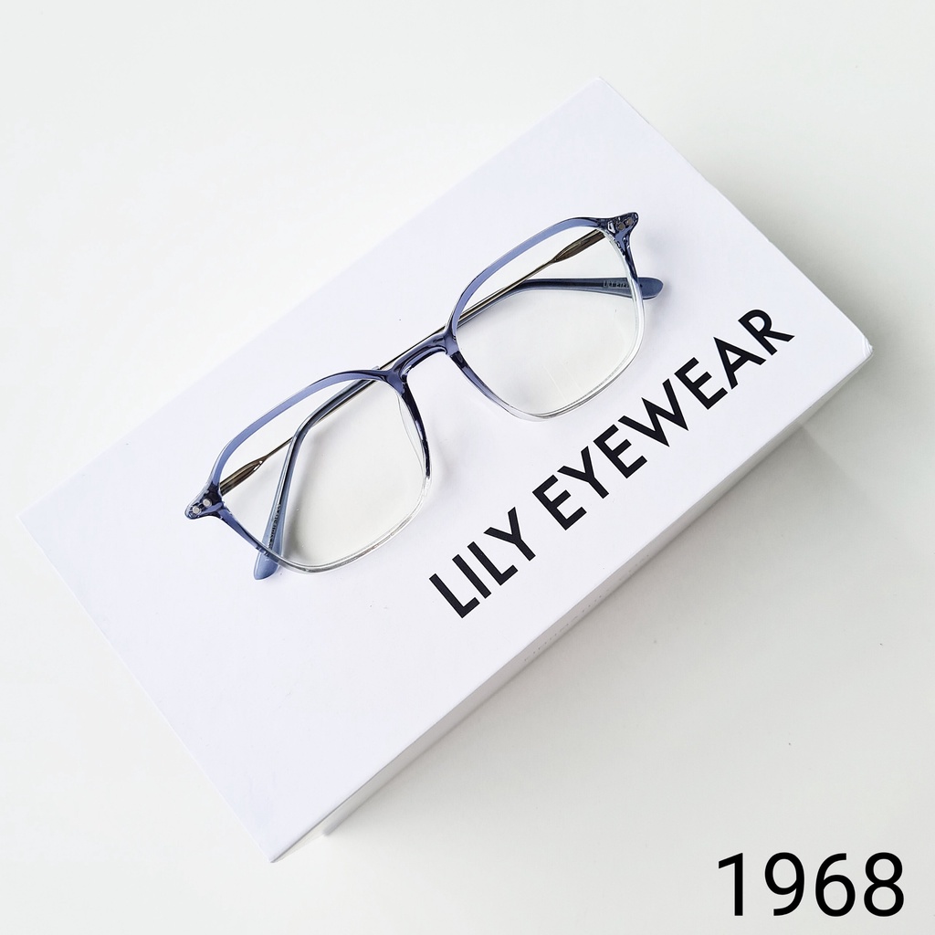 Gọng Kính Cận Nam Nữ Lilyeyewear Mắt Vuông Càng Kim Loại Thanh Mảnh Màu Sắc Thời Trang 1968