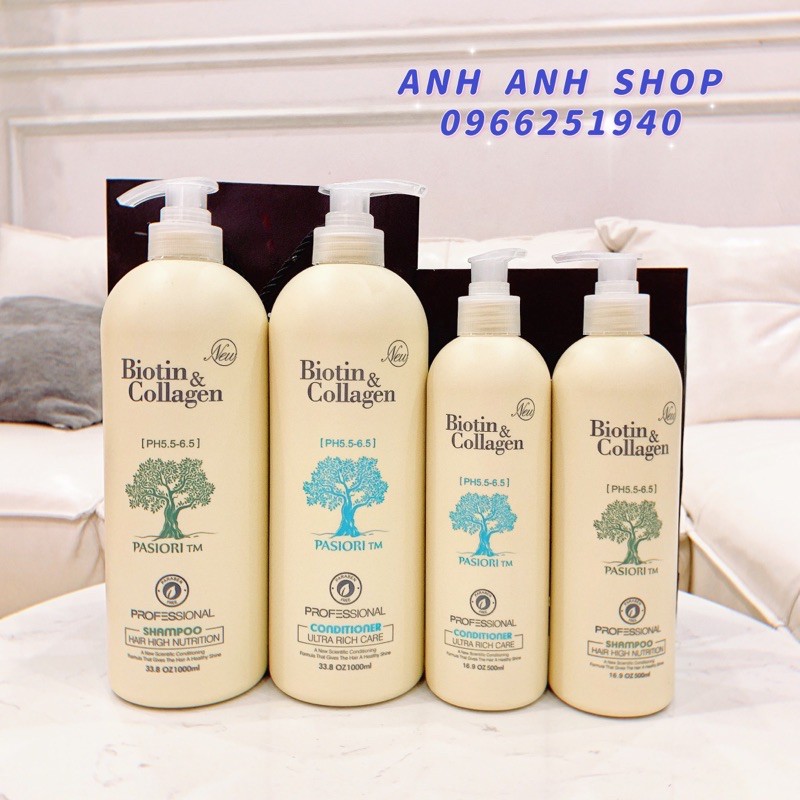 ✅[CHÍNH HÃNG] Cặp Dầu Gội Xả Biotin Collagen Trắng FreeShip Giảm Rụng Tóc,Phục Hồi Tóc Khô Xơ, Hư Tổn