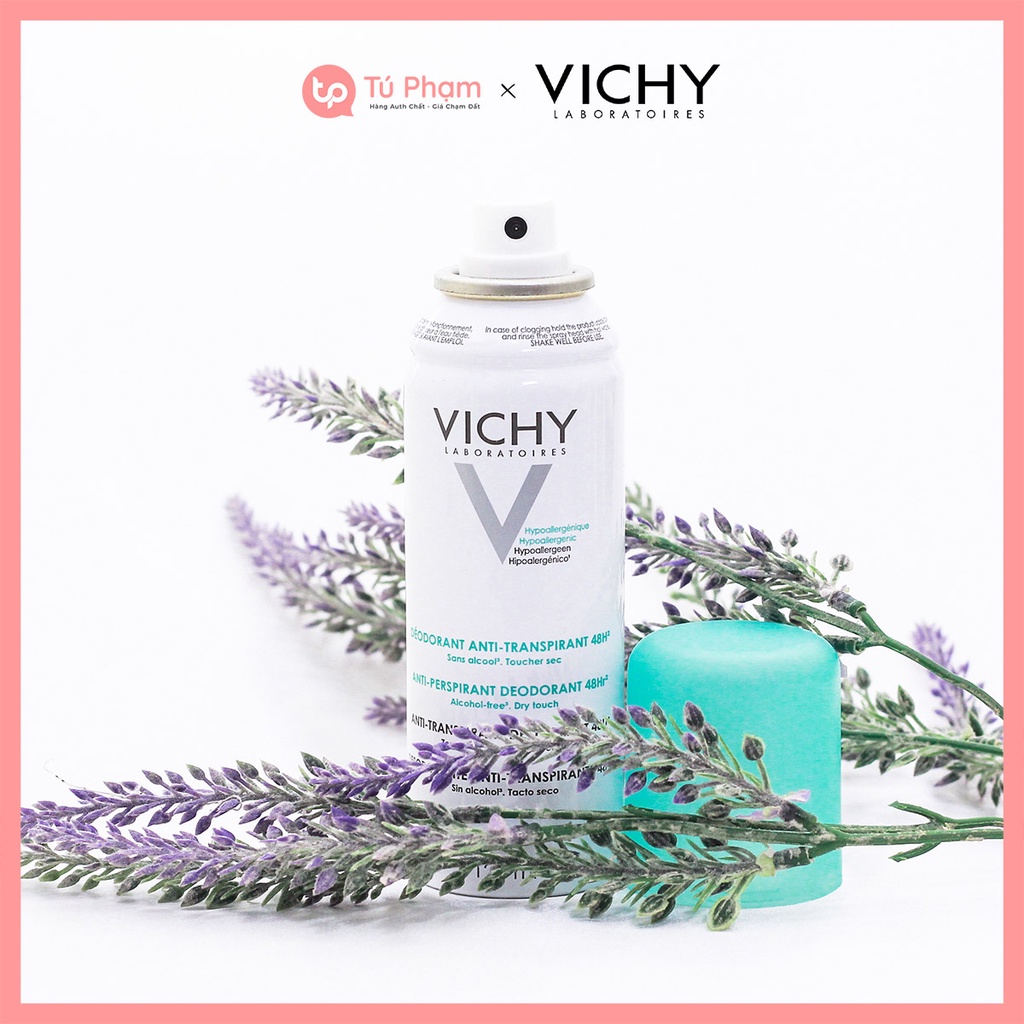 Xịt Khử Mùi Vichy Deodorant Antri-Transpirant 48h 125ml Xanh