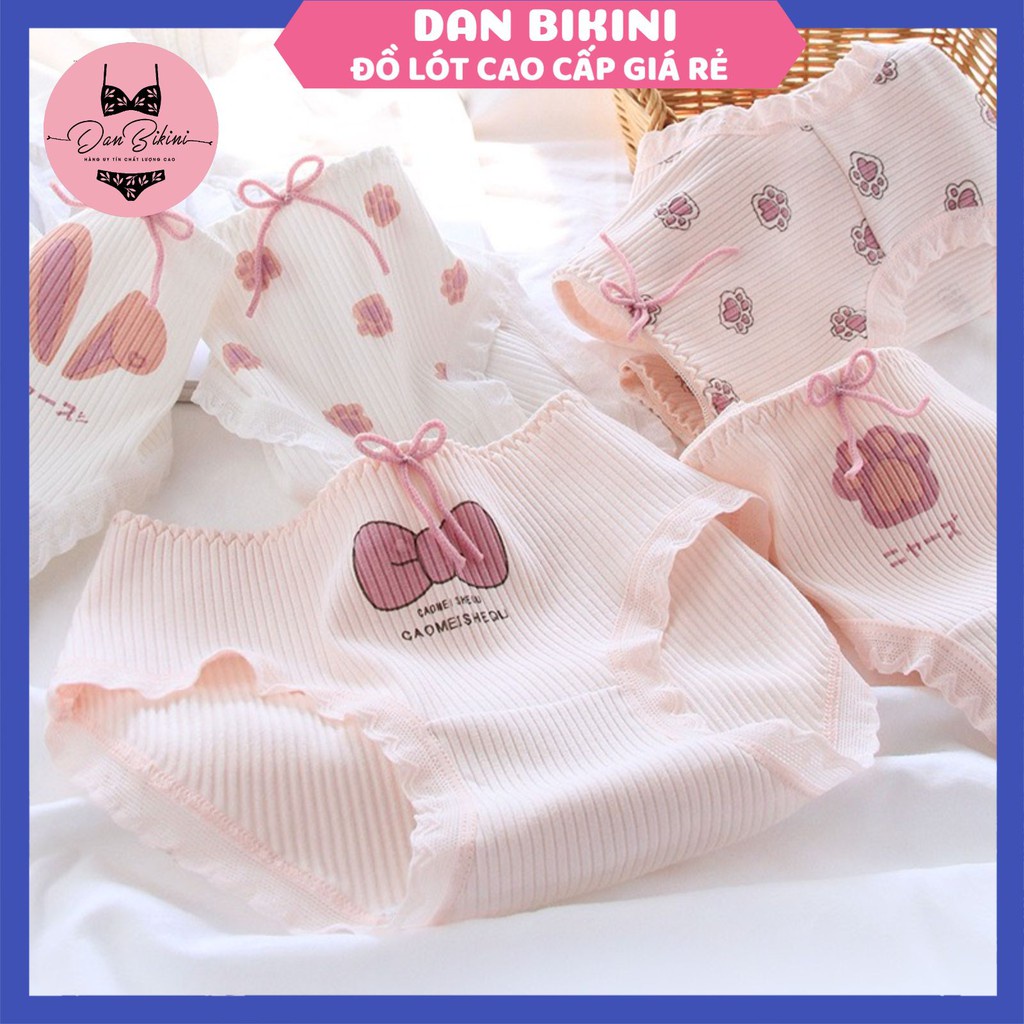 Quần Lót nữ Cotton gân tăm dễ thương cao cấp thoáng mát kháng khuẩn mẫu 3125