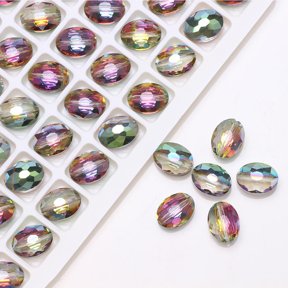 Set 10 hạt pha lê hình mắt 9x12mm làm trang sức thủ công tiện dụng