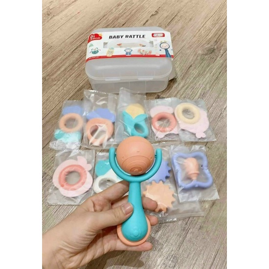 Đồ chơi lục lạc gặm nướu 10 món BABY RATTLES chính hãng