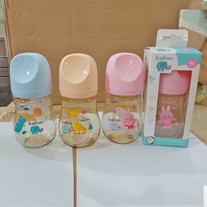 Bình sữa cổ rộng Babuu Baby nhựa PPSU không chứa BPA