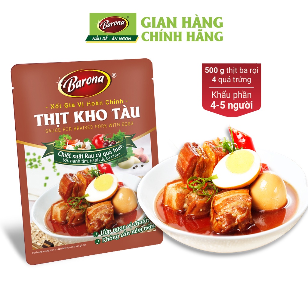 Gia Vị Thịt Kho Tàu Barona 80g ướp ngon chuẩn vị không cần nêm nếm