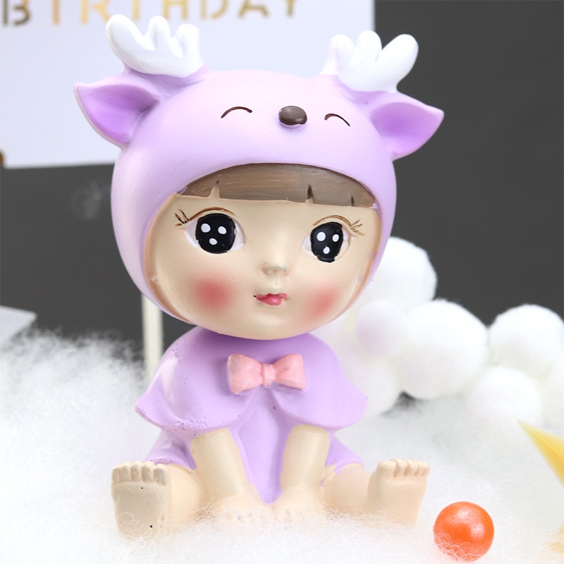 [SIÊU RẺ❤️] – Tượng Em bé tuần lộc (1 Cặp) - Trang trí bánh sinh nhật bánh kem