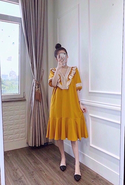 ( Ảnh thật + Video ) Váy suông cotton đuôi cá đáp ren | BigBuy360 - bigbuy360.vn