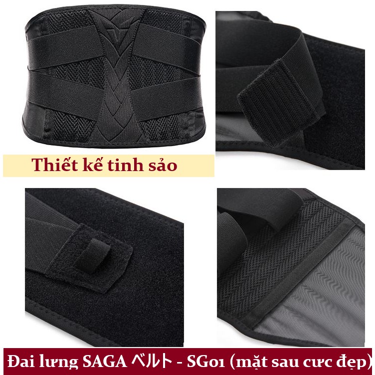 Đai lưng Nhật Bản SAGA SG01 8 lò xo - Số 1 Nhật Bản