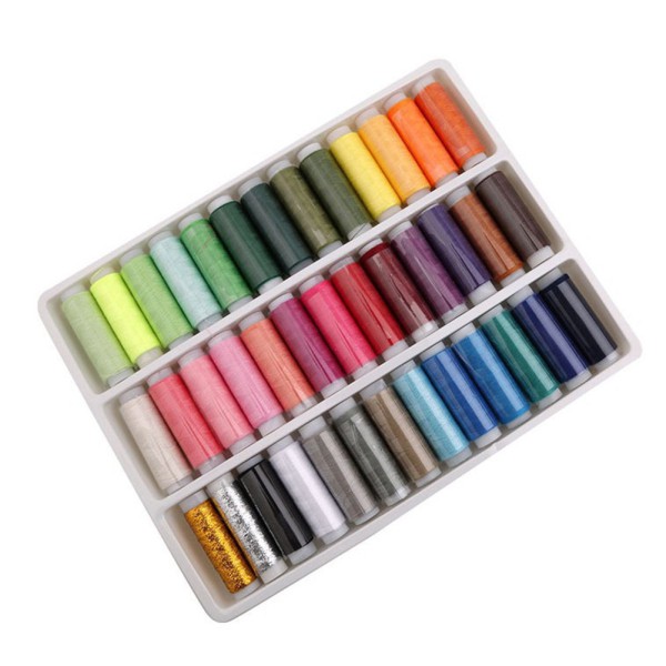 Set 39 cuộn chỉ Polyester 200 Yard màu sắc hỗn hợp cho máy may