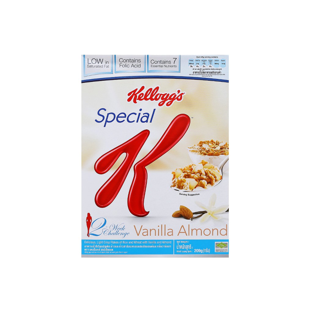 Ngũ cốc ăn sáng Kellogg's Special K Vanilla and Almonds 209g