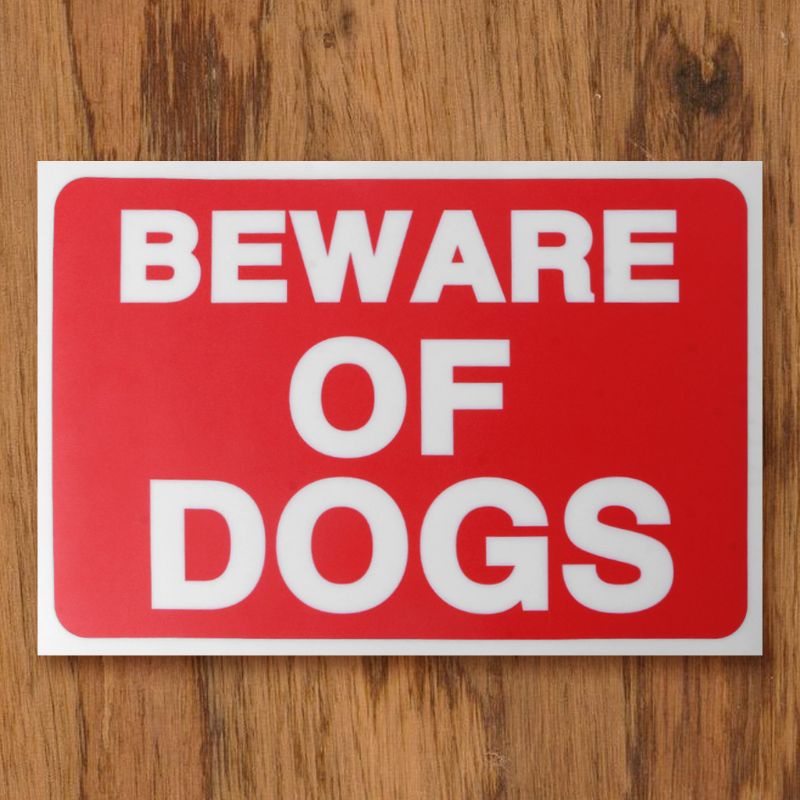 Đề Can Cảnh Báo In Chữ Beware of Dog Dán Cửa Sổ Trong Nhà / Ngoài Trời