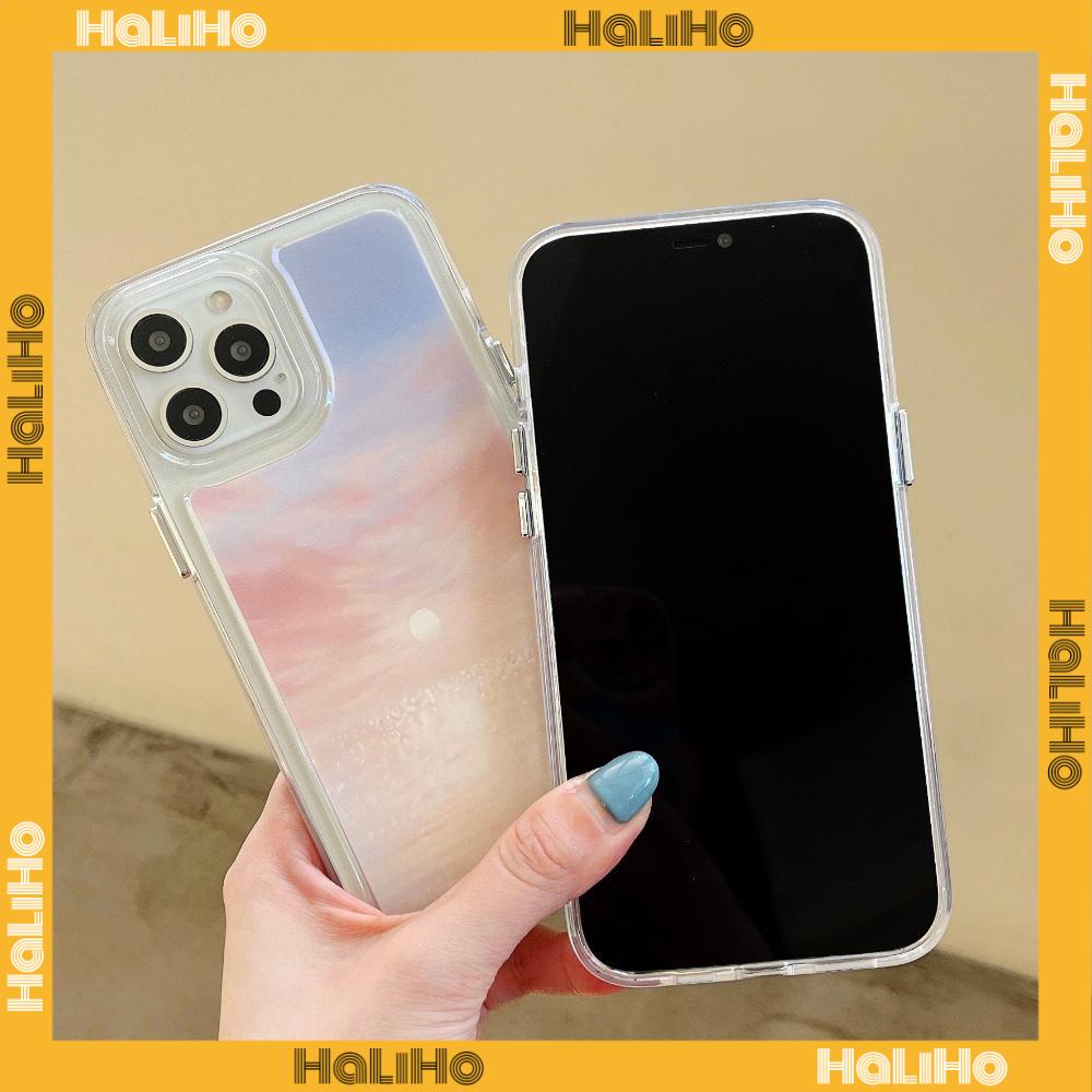 iPhone Case Silicone Soft Case Clear Case Thickened Shockproof Protection Camera Sunset Flower Compatible For iPhone 11 iPhone 13 Pro Max iPhone 12 Pro Max iPhone 7 Plus iPhone xr