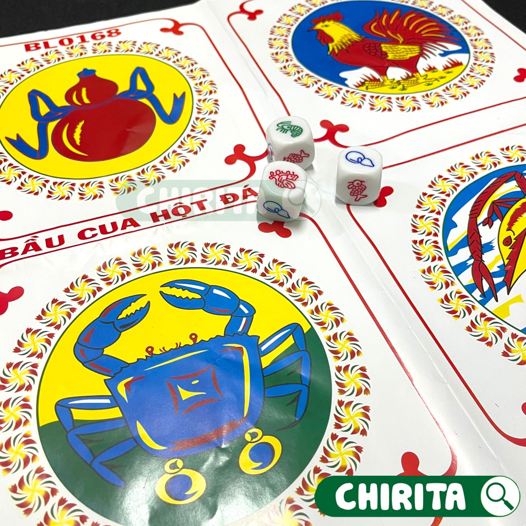 Bộ Bầu Cua HỘT LỚN - Bộ Lắc Bầu Cua Tôm Cá , Boardgame Đồ Chơi Trẻ Em CHIRITA