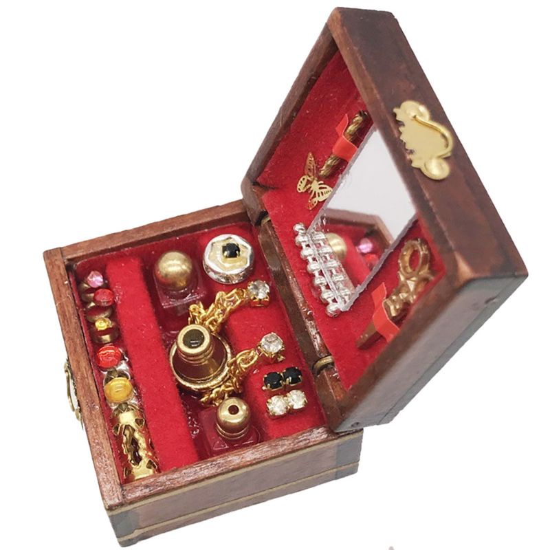 Hộp Đựng Trang Sức Mini Tỉ Lệ 1 / 12 Độc Đáo Trang Trí Nhà Búp Bê