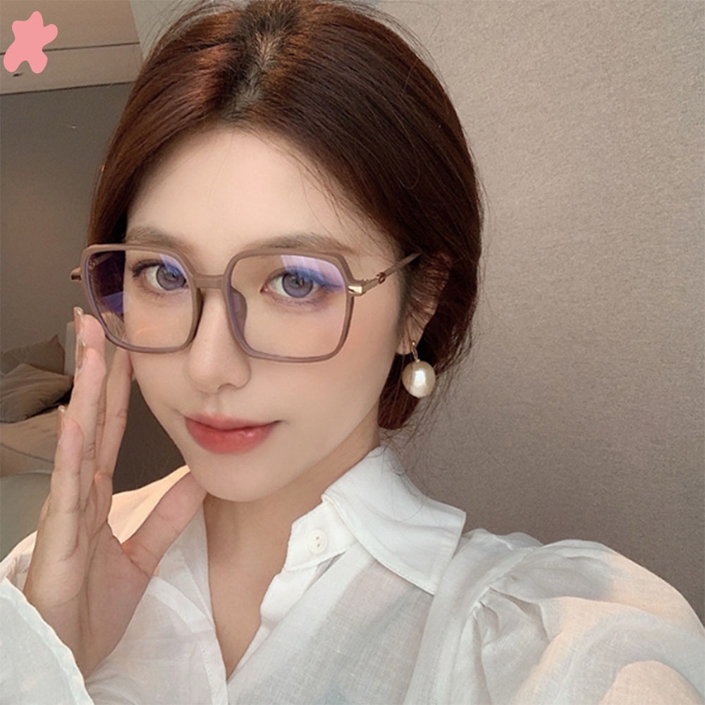 ✫✫✫ 1 Kính Mát Gọng Vuông Lớn Màu Xanh Dương Nhạt Phong Cách Hàn Quốc