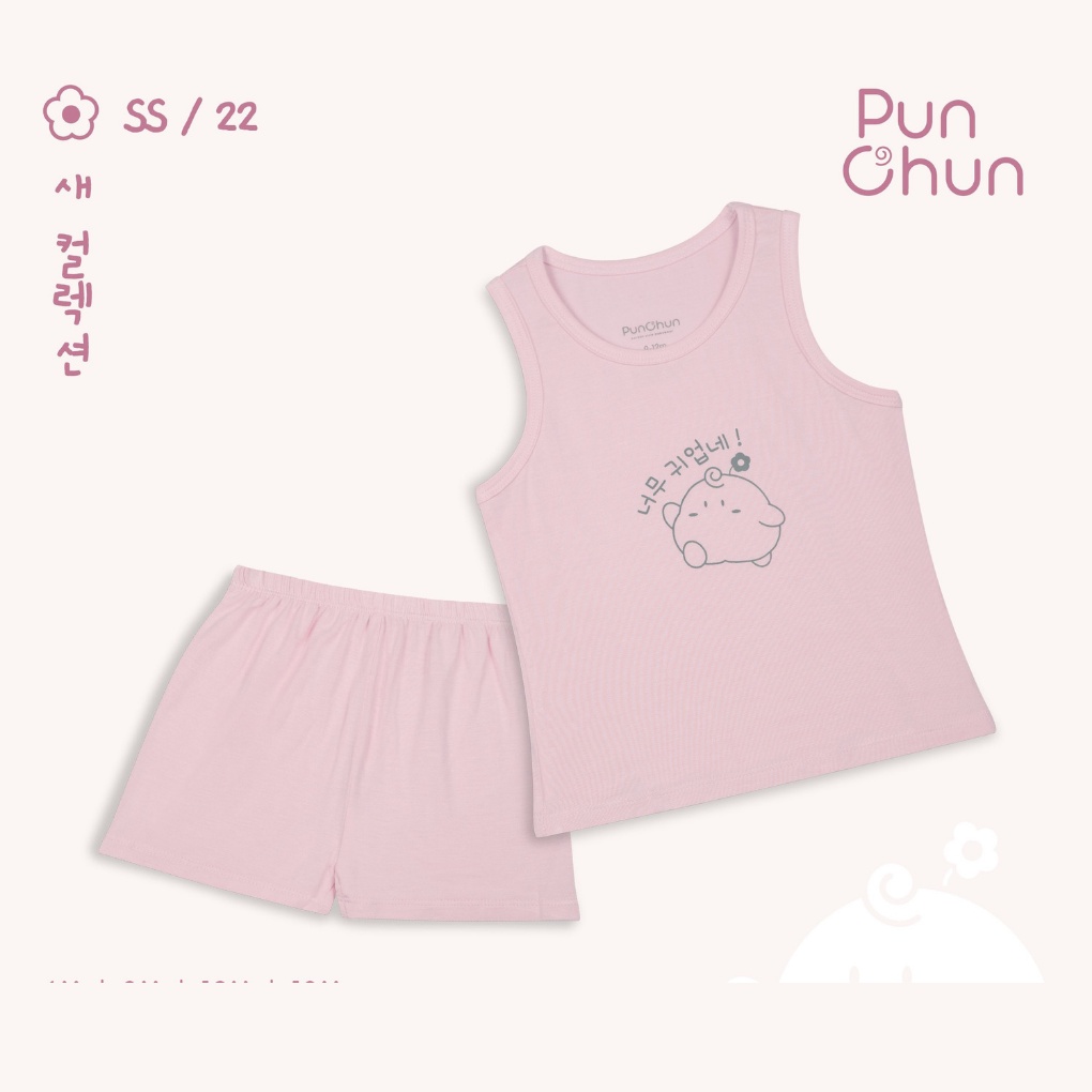 Bộ Quần Áo Ba Lỗ Punchun Màu Paster - Quần Áo Bé Trai, Bé Gái (Size Từ 9 Tháng Đến 4 Tuổi)