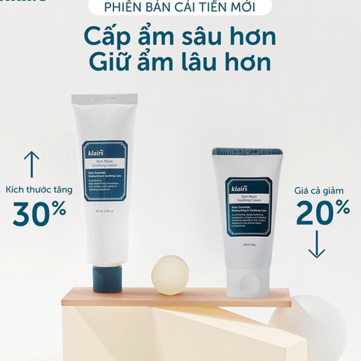 Kem dưỡng ẩm Klairs Rich Moist Soothing Cream 80ml