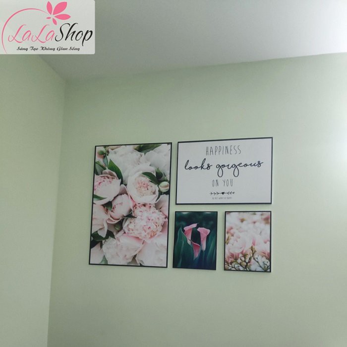 Tranh treo tường canvas các loài hoa 2 decor trang trí phòng khách, phòng ngủ &amp; cầu thang có khung cao cấp khổ lớn 40x60