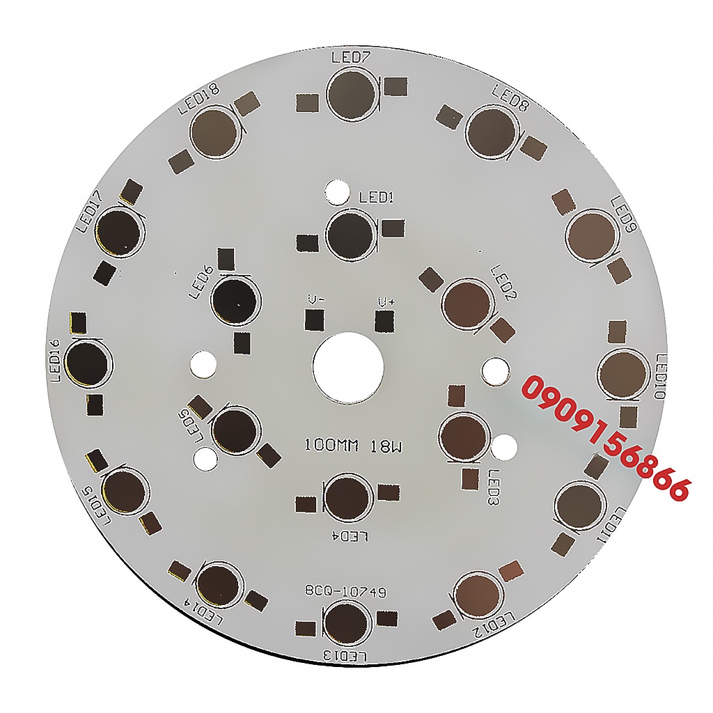 Miếng vỉ tròn chưa hàn mắt led 3w 5w 9w 12w 18w 24w