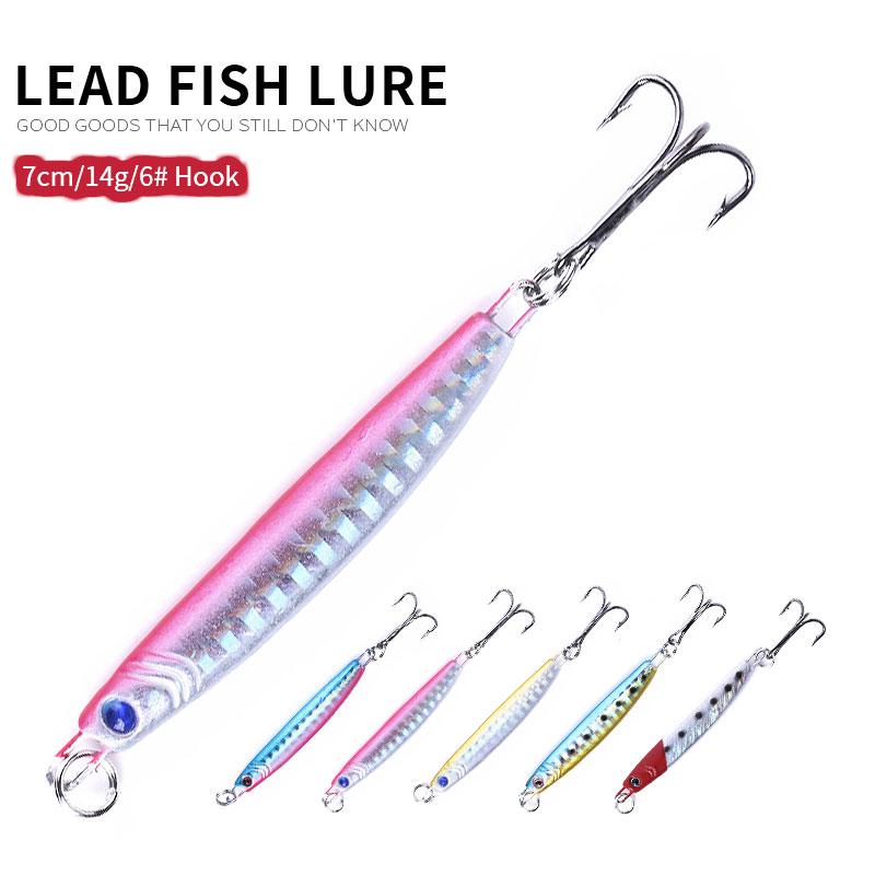 Hengjia 1pcs Lead Fishing Lures 7cm/14g Casting Metal Jig Fishing Bait Hard Artificial Bait Tackle