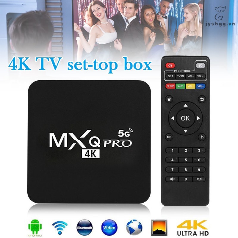 Android TV Box MXQ PRO 4K 5G Android 10.1 200 kênh truyền hình Youtube Chrome và phụ kiện