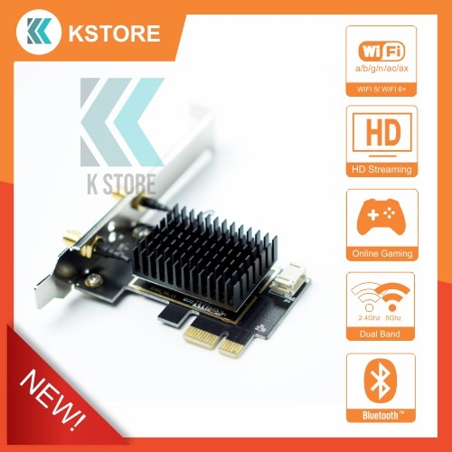 Card Wifi Intel 3168AC 9260AC AX200 AX210 có tản nhiệt- 2 băng tần 2.4G/5G - Bluetooth | BigBuy360 - bigbuy360.vn