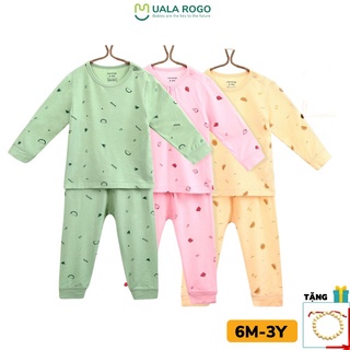 Bộ dài tay thu đông Ualarogo 6 tháng - 2 tuổi vải Modal thoáng mát mềm co giãn 3617