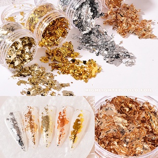 Lá Foil màu vàng/bạc lấp lánh trang trí móng tay nghệ thuật