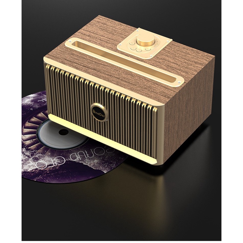 Loa Bluetooth Không Dây OneDer Phantom V6 Âm Thanh Trầm Họa Tiết Vân Gỗ Có Chân Đế Phong Cách Cổ Điển